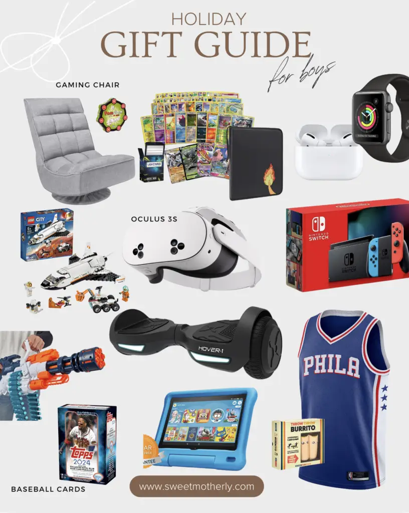 A collage of gift guides for boys.